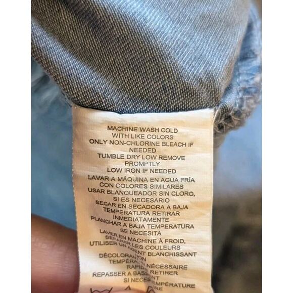 Thread & Supply Shirt Dress 100% Lyocell Vertical Stripe Frayed Hem Med - Picture 5 of 8